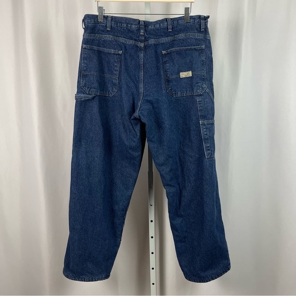 Wrangler 36x30 Fleece Lined Jeans Outdoor Chore Barn Winter Thick Warm Dark Wash - Picture 2 of 11